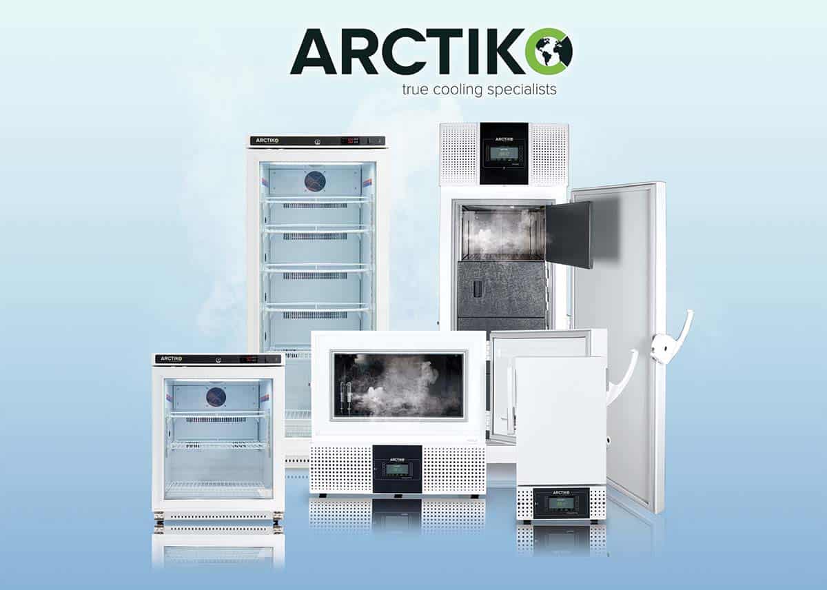 Arctiko fridges blue background
