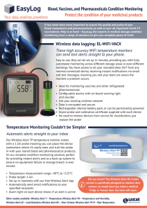 Blood, vaccines and pharmaceuticals condition monitoring