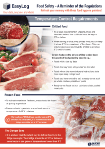 Temperature control requirements for chilled and frozen food