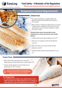 Temperature control requirements for chilled and frozen food