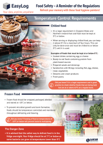 Food safety - temperature control requirements