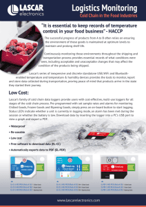 Logistics monitoring cold chain in the food industries